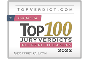Top 100 / Jury Verdicts / All Practice Areas / Lyon Law P.C. / California 2022 - Badge